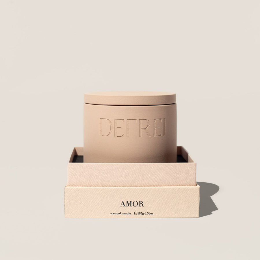 AMOR candle, luxury scented plant based hand poured candle box 