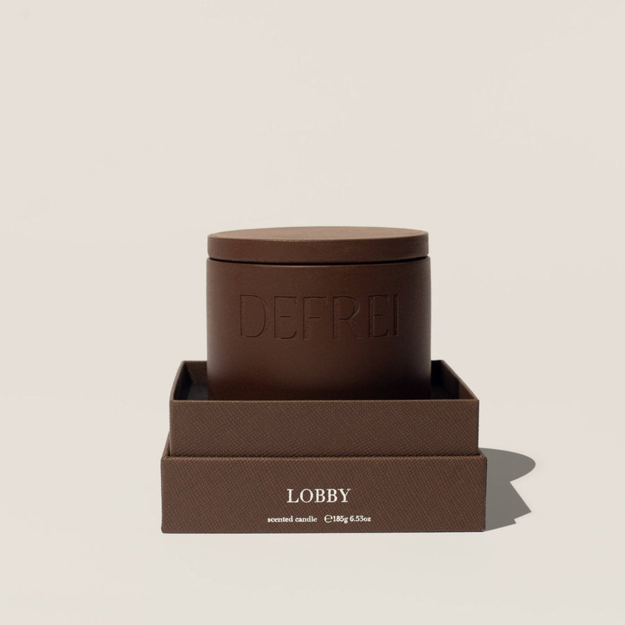 DEFREI LOBBY luxury scented candle in sustainable packaging